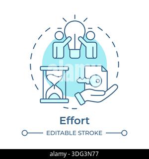 Effort soft blue concept icon Stock Vector
