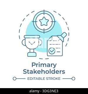 Primary stakeholders soft blue concept icon Stock Vector