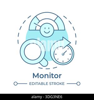 Monitor soft blue concept icon Stock Vector