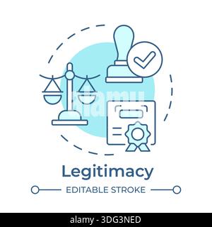 Legitimacy soft blue concept icon Stock Vector