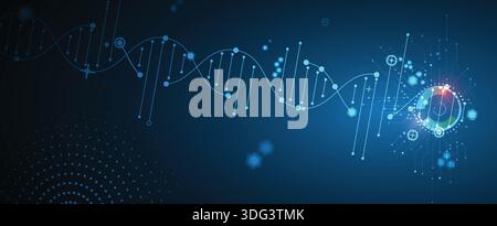 Modern dna design, neural pathways, molecular strands Stock Vector