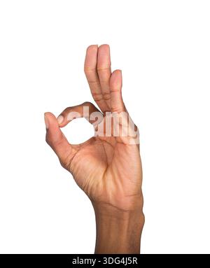 Hand forming ok sign, close-up, b&w Stock Photo - Alamy