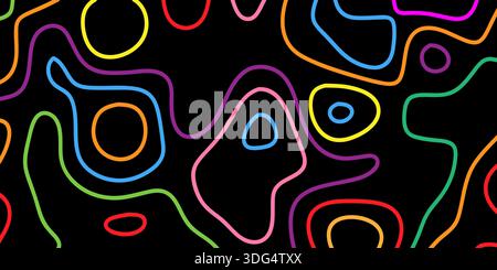 Abstract banner with a minimal multi coloured topography design Stock Vector