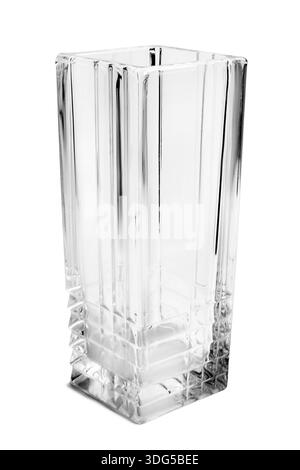 Empty glass vase isolated on white background Stock Photo