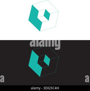 cube minimal logo concept, vector logo template Stock Vector