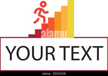 Financial man Stylish sticker on paper people goes chart vector logo Stock Vector