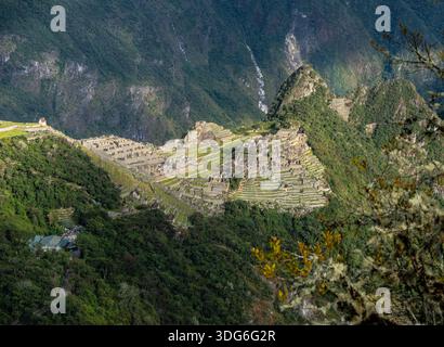 Machu Picchu from the Sun Gate Stock Photo