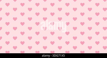 Seamless pattern of pink heart shapes on light background Stock Vector