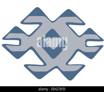 Traditional geometric symbol inspired by Pirot rug weaving heritage, featuring authentic Balkan tribal shapes and authentic folk art rug motifs. Stock Photo