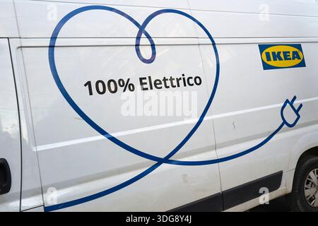 IKEA Promotes 100% Electric Mobility With Branded Vehicle Graphics Stock Photo