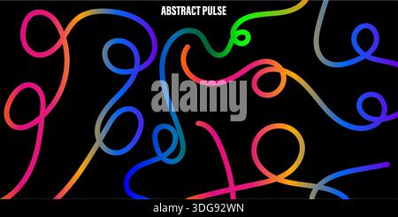 Creative abstract line pattern with lively multicolor flow Stock Vector