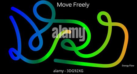 Minimal abstract composition with vibrant curved gradient lines Stock Vector