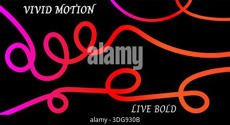 Dynamic neon line artwork on dark background with motion feel Stock Vector