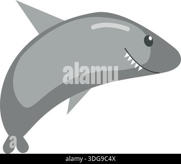 Cartoon shark vector cute ocean fish illustration Stock Vector