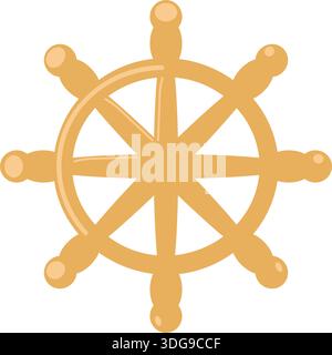 Boat ship steering wheel vector rudder icon Stock Vector