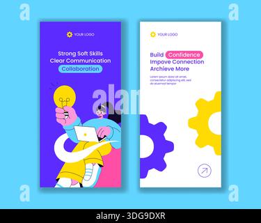 Soft Skills Flat Cartoon Hand Drawn Background Illustration for Social ...