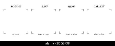 QR Code Scan Frames for Menu RSVP Gallery Stock Vector