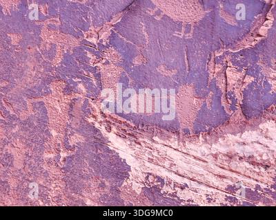 A purple background with a lot of white lines and dots. The lines and dots are scattered throughout the background, creating a sense of depth and text Stock Photo