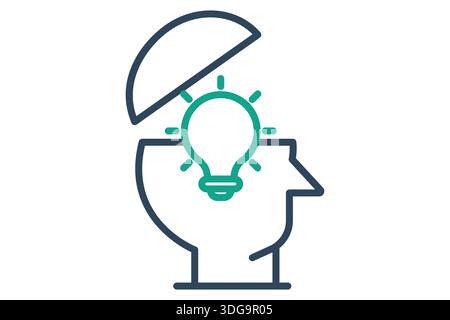 Mind icon. line icon style. icon related to creative idea. creativity elements vector illustration Stock Vector