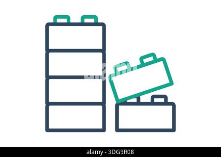 Building block icon. line icon style. icon related to constructive creativity. creativity elements vector illustration Stock Vector