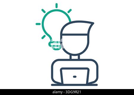 Work icon. line icon style. icon related to creative process. creativity elements vector illustration Stock Vector