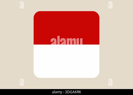 Indonesian National Flag Vector Displayed as a Modern App Icon with Rounded Corners, a Simple Patriotic Design.. Stock Vector