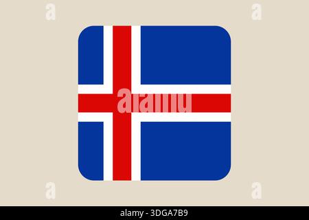 National Flag of Iceland illustrated as a modern vector icon, a European symbol for travel and patriotic identity.. Stock Vector