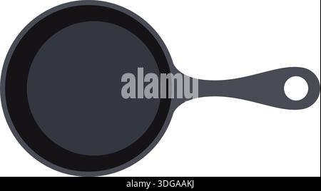 Frying pan icon in flat style. Kitchen equipment vector illustration on isolated background. Kitchenware sign business concept. Stock Vector