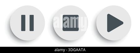 Music player buttons icon in flat style. Sound control vector illustration on isolated background. Media sign business concept. Stock Vector
