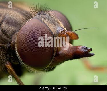 Snout nosed hoverfly (Rhingia campestris) close-up. Tipperary, Ireland Stock Photo