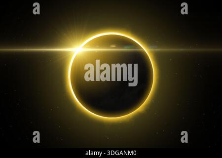 Total Solar Eclipse. A total solar eclipse in the sky with full coverage of the sun. Elements of this image furnished by NASA. Stock Photo