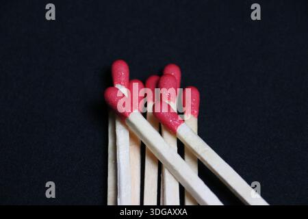 Nicht angezündete Streichhölzer – Nahaufnahme Stock Photo