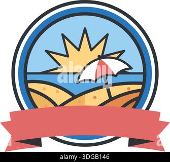 special modern logo sea bech logo design new sea logo Stock Vector