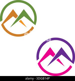 Mountain icon or circle mountain logo design pro Vector Stock Vector