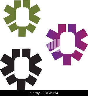 modern colorful Septagon (icon) Logo design Stock Vector