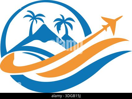 Travelling beach Logo design template vector Stock Vector