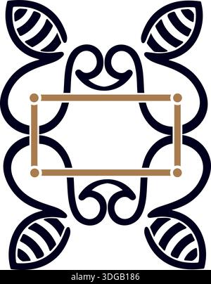Ornamental symmetrical design icon Stock Vector