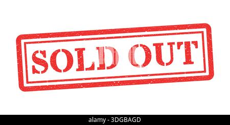 Red Sold out stamp tag label sticker badge with grunge texture vector design Stock Vector