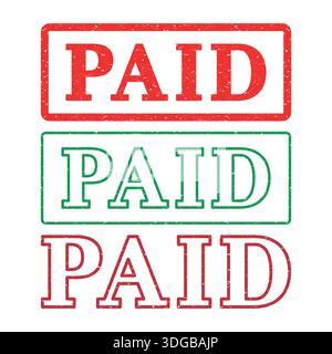 Red paid ink stamp with grunge texture vector stock illustration Stock Vector