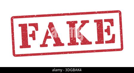 Red fake ink stamp with grunge texture vector stock illustration Stock Vector