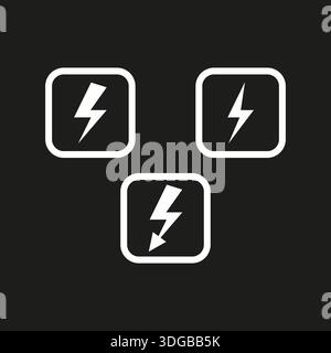 Power button icon. High voltage vector. Energy lightning sign. Electric flash label. EPS 10. Stock Vector