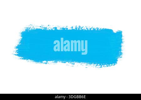 Blue Acrylic Brush Stroke Isolated on White Background Stock Photo