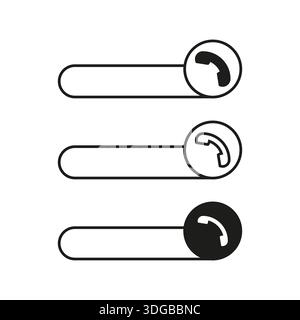 Phone switch icon. Call slider toggle. Interface button Vector. Mobile control. EPS 10. Stock Vector