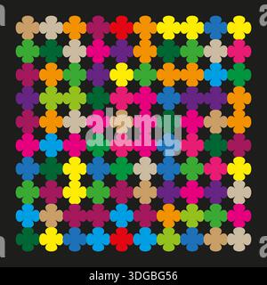 Colorful cross pattern. Mosaic texture Vector. Abstract plus art. Geometric shape. EPS 10. Stock Vector