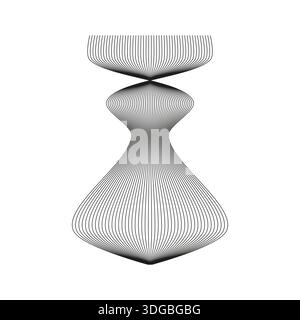 Wireframe vase icon. 3D line vector. Abstract mesh shape. Geometric art form. EPS 10. Stock Vector