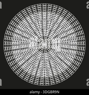 Radial wire mesh. Round grid turbine. Geometric web Vector. Circle spoke structure. EPS 10. Stock Vector