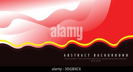 Abstract wave banner background. Graphic design banner pattern background template with abstract wave and curve shapes with red and yellow color. Stock Vector