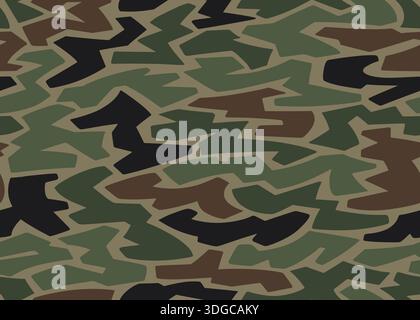 Abstract woodlands camouflage pattern background. Vector illustration art backdrop Stock Vector