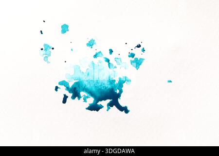 Abstract watercolor painting on canvas, top view Stock Photo