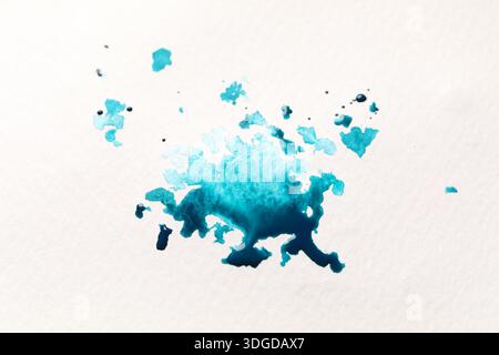 Abstract watercolor painting on canvas, top view Stock Photo